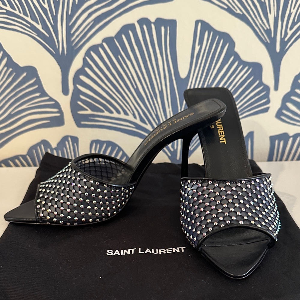 NWOT/Unworn! Saint Laurent Black & Crystal Mules -Size 35/5 Offers Welcome!